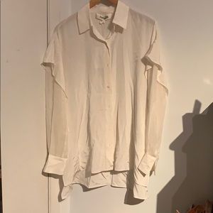NWT DVF silk white shirt size petite